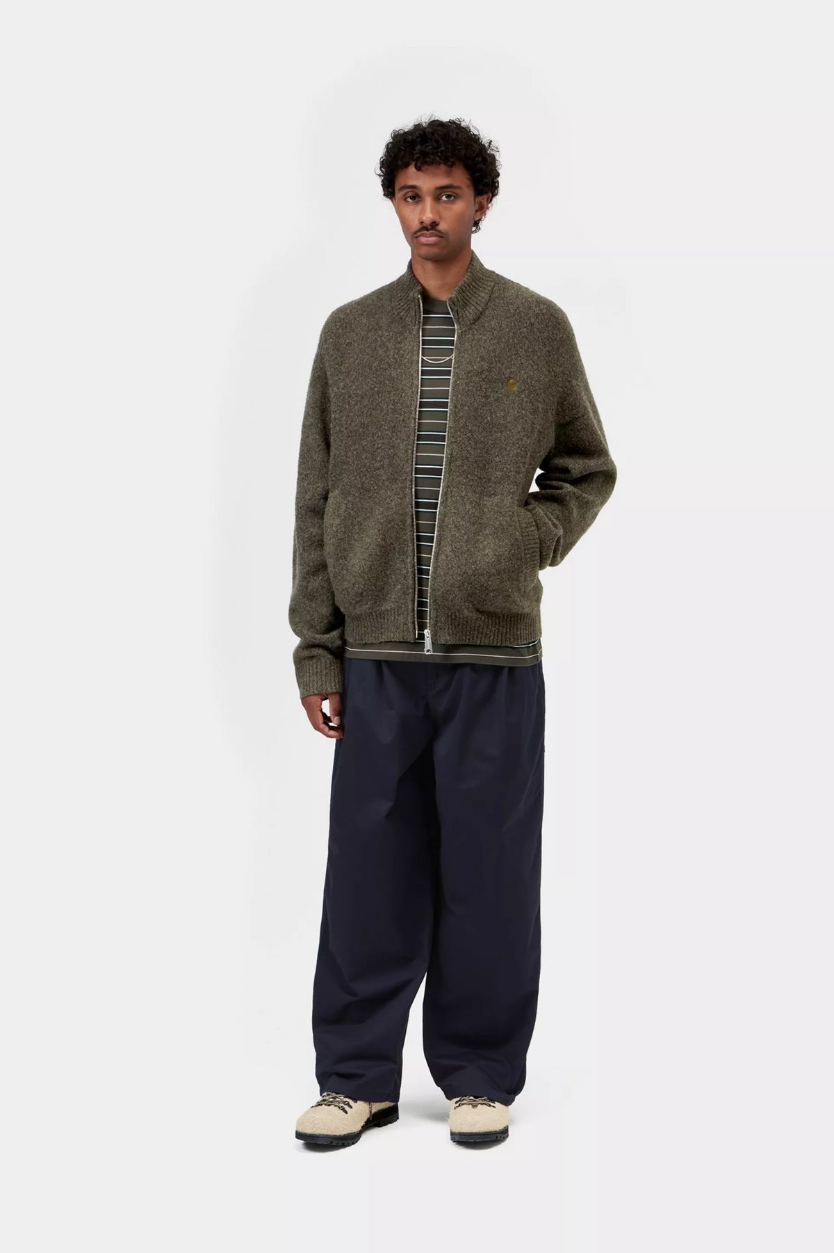 Carhartt WIP Curtis Sweater Jacket Tangled Shungite