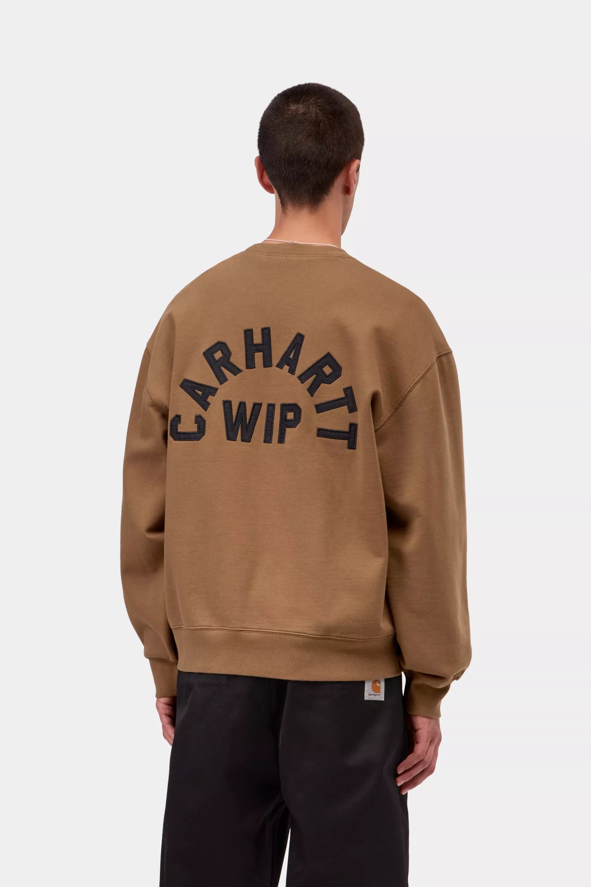Carhartt WIP Arch Script Sweat H Brown/Black Stone washed