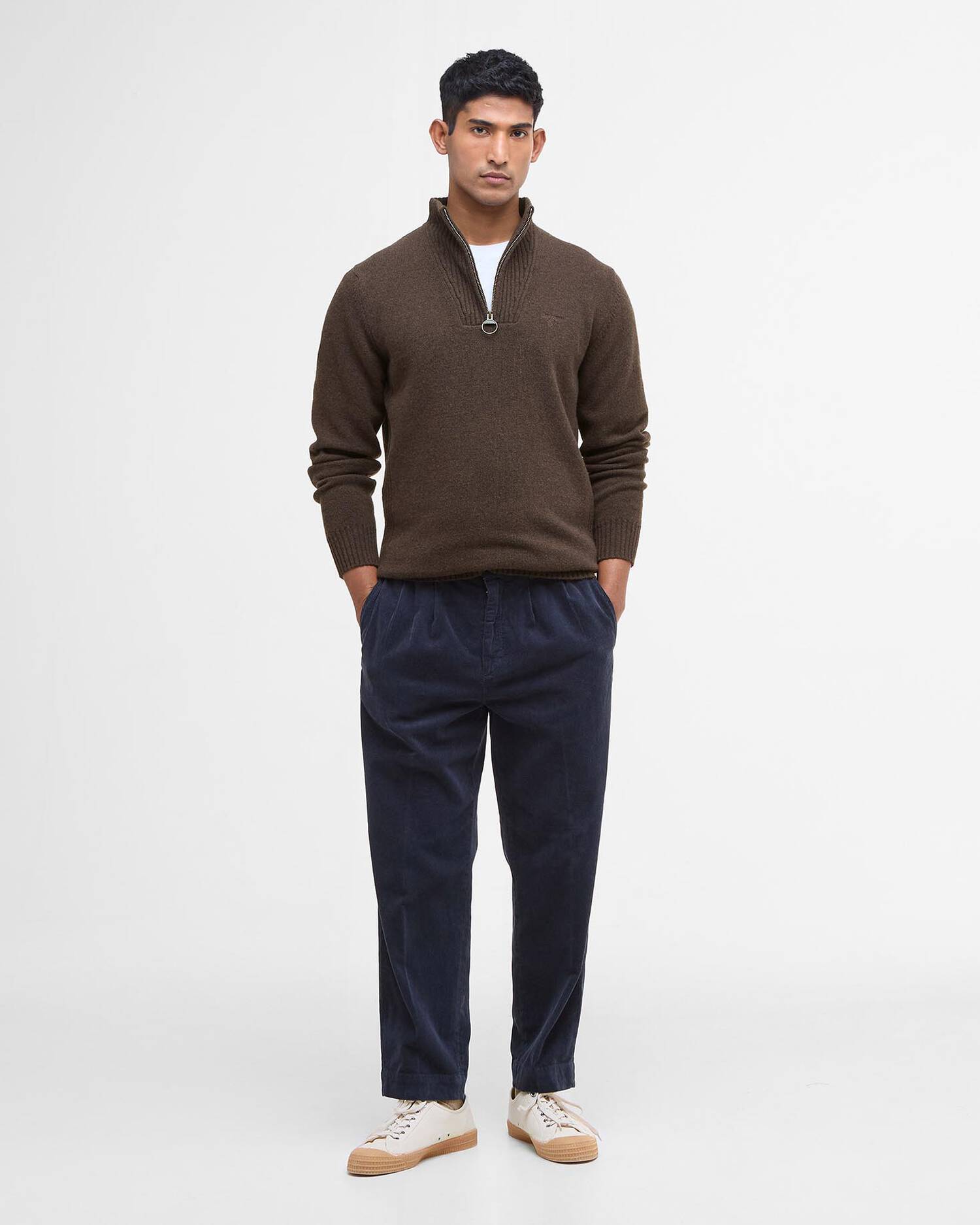 Barbour Essential L/Wool Hal Zip Dark Oak