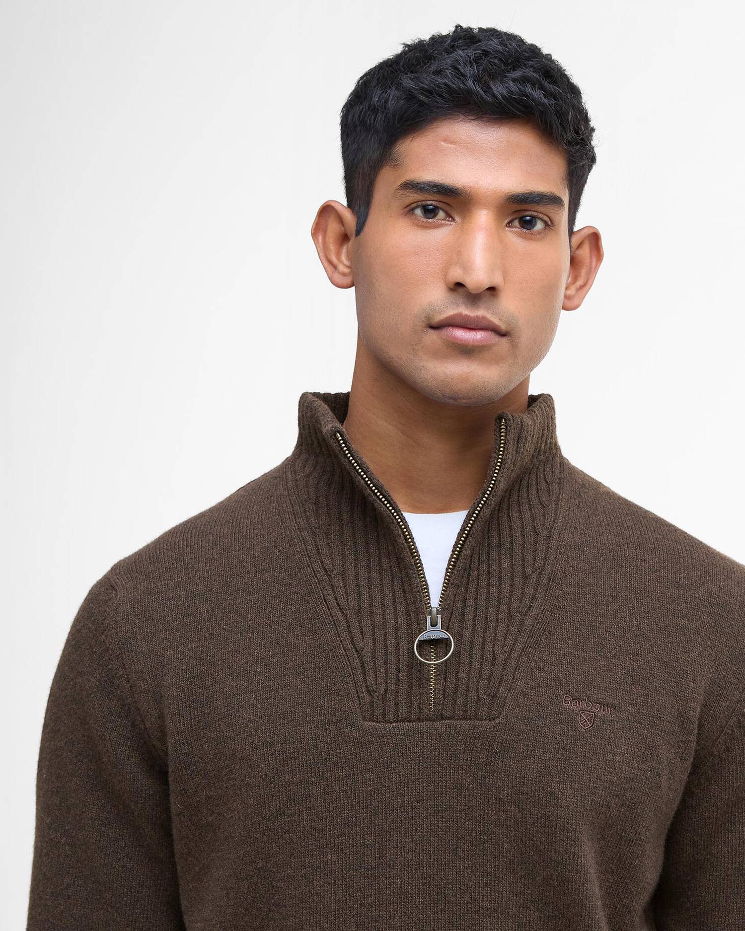 Barbour Essential L/Wool Hal Zip Dark Oak