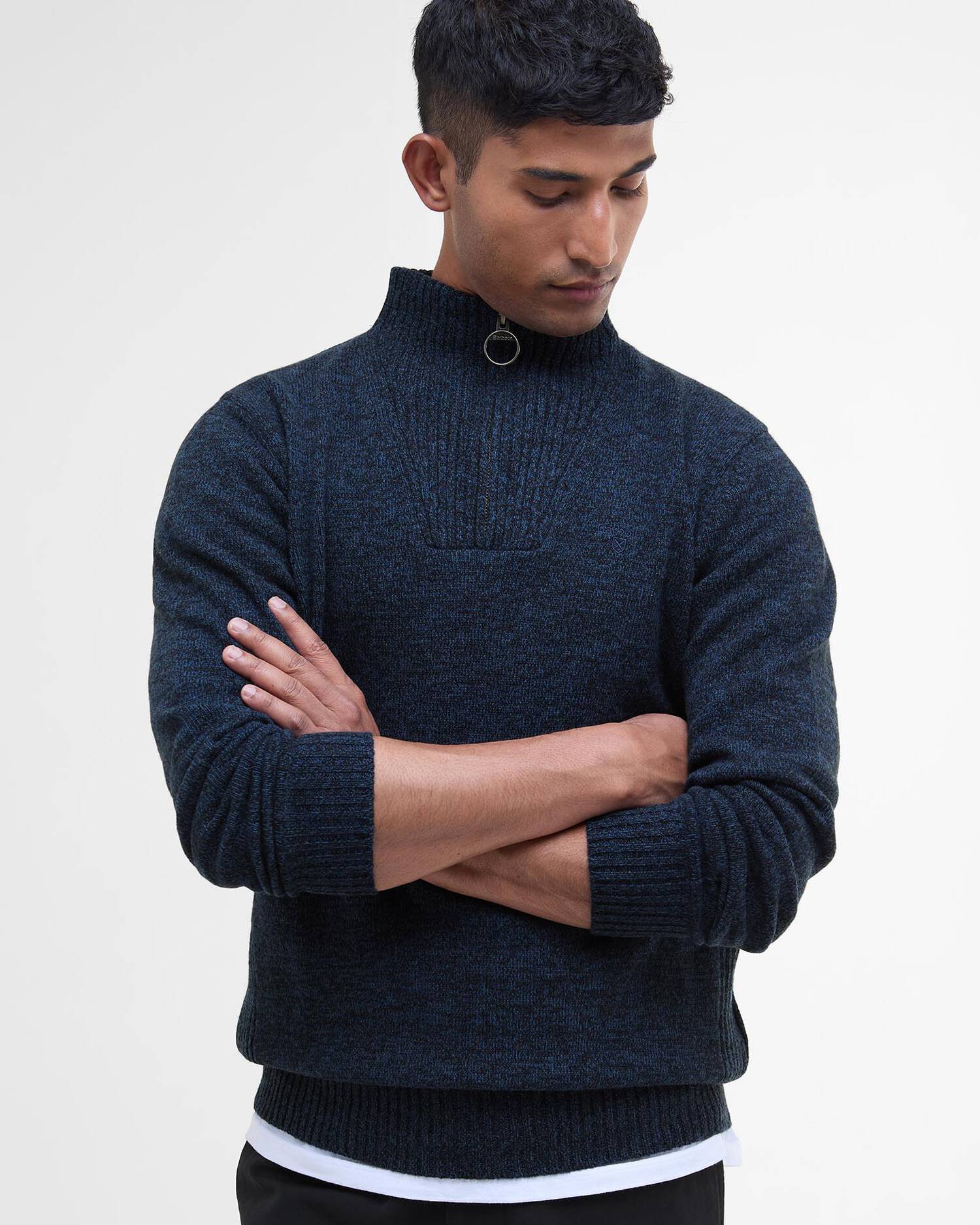 Barbour Essential L/Wool Hal Zip Navy