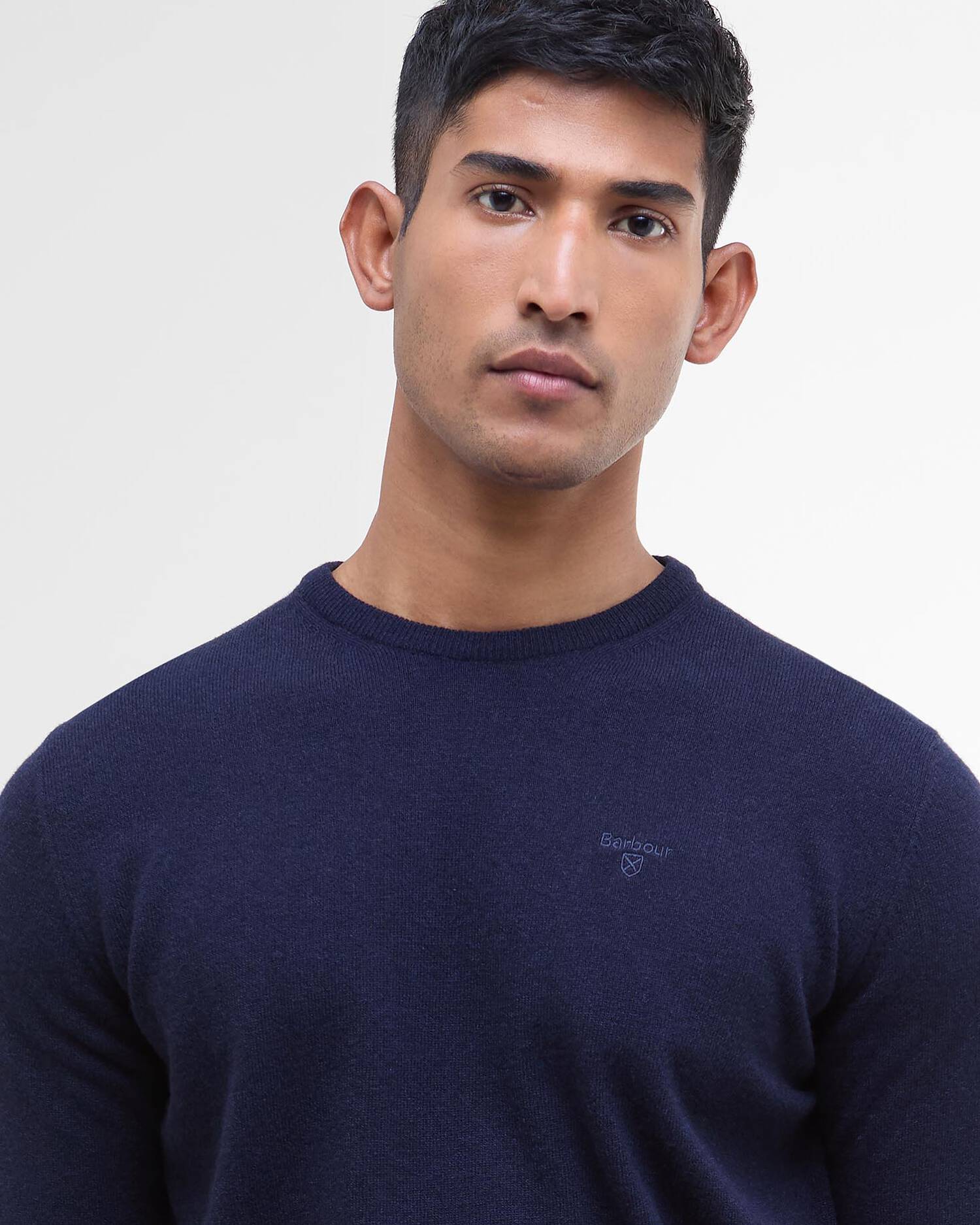 Barbour Essential Wool Crew Neck Navy