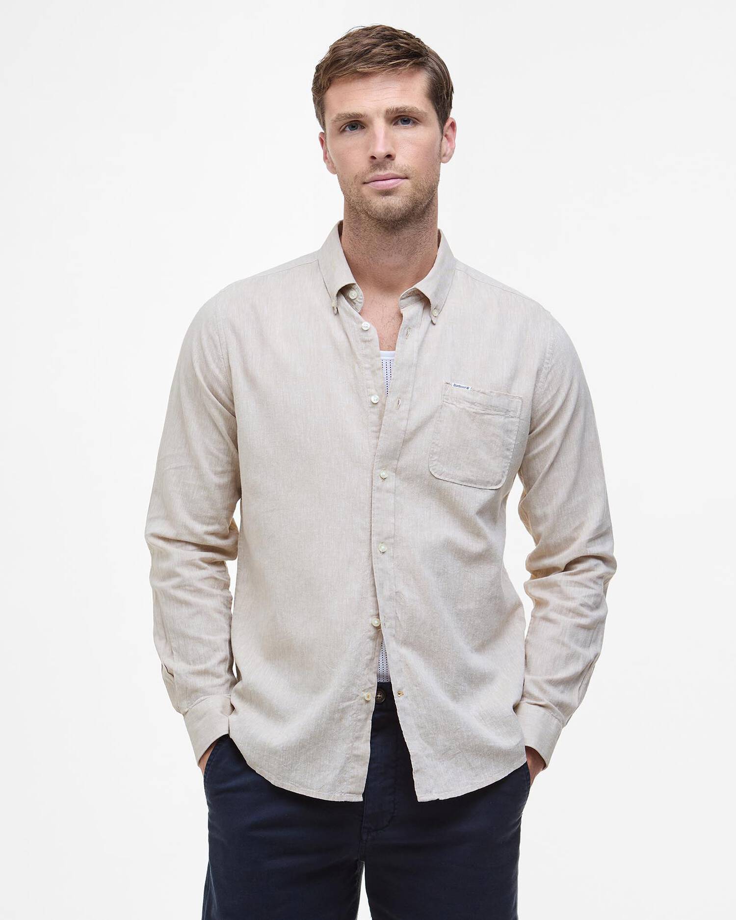 Barbour Nelson Tailored Shirt Stone