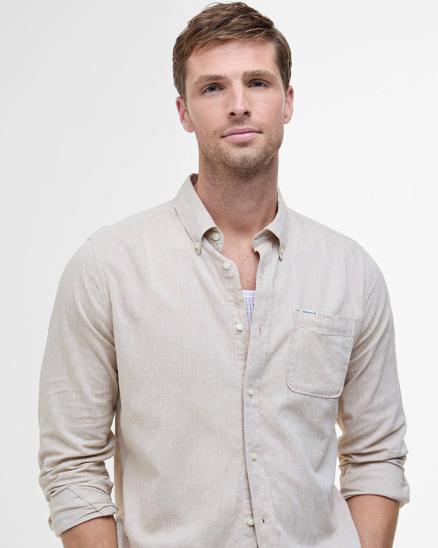 Barbour Nelson Tailored Shirt Stone