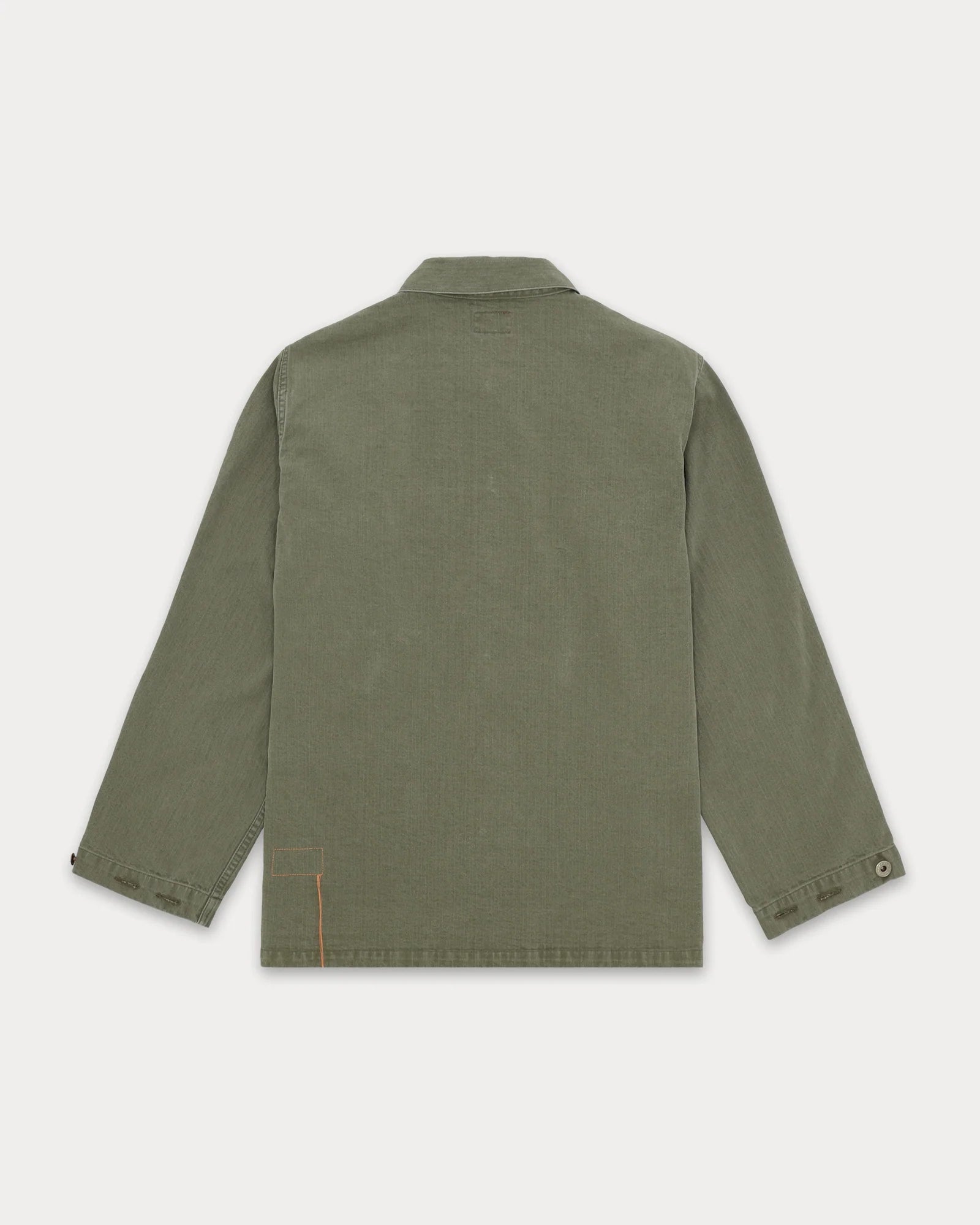 Fortela Newfrog Overshirt Militare In Herringbone Japan Green