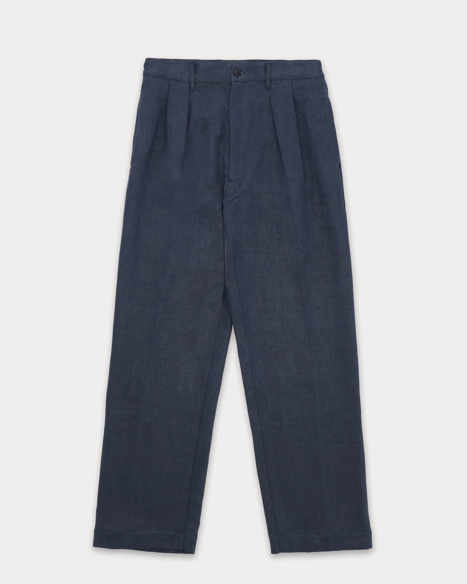 Fortela Newyork Manteco Linen Pleated Trousers Blue