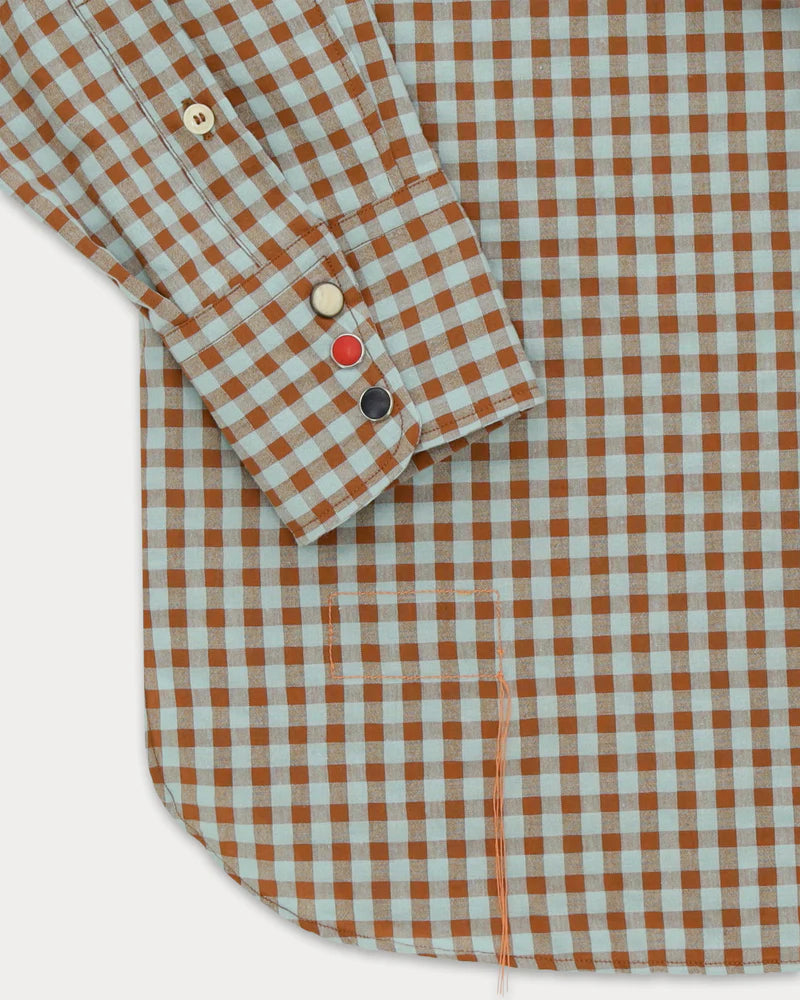 Fortela Camicia Texana Seersucker Acquamarine