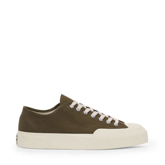 Superga Artifact 2432 Works Low Cut Cotton Canvas Green Dk Olive/Off White