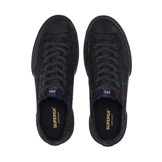 Superga 2432 Works Wool Patchwork Navy-Brown Honey-Grey