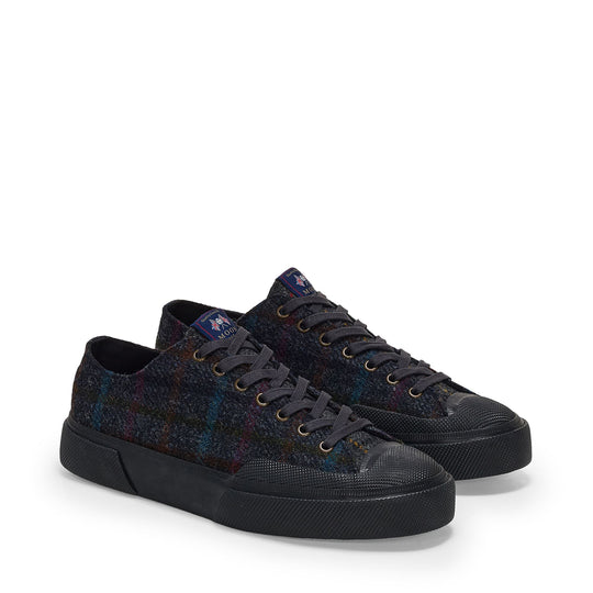 Superga 2432 Works Wool Patchwork Navy-Brown Honey-Grey