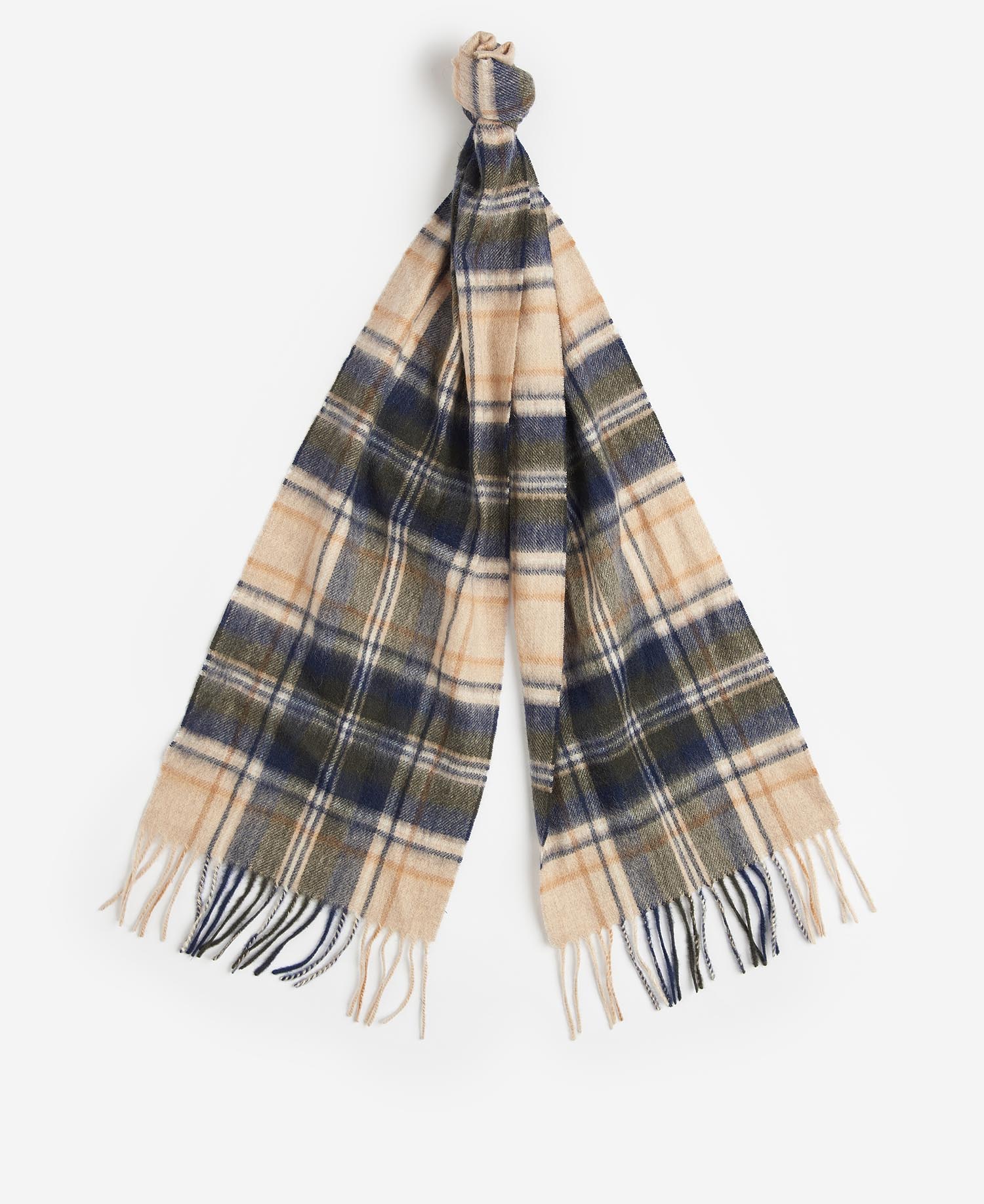 Barbour New Check Tartan Scarf Sand Beige