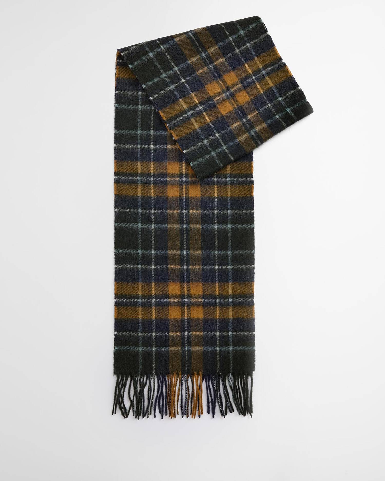 Barbour New Check Tartan Scarf Forest/bronze