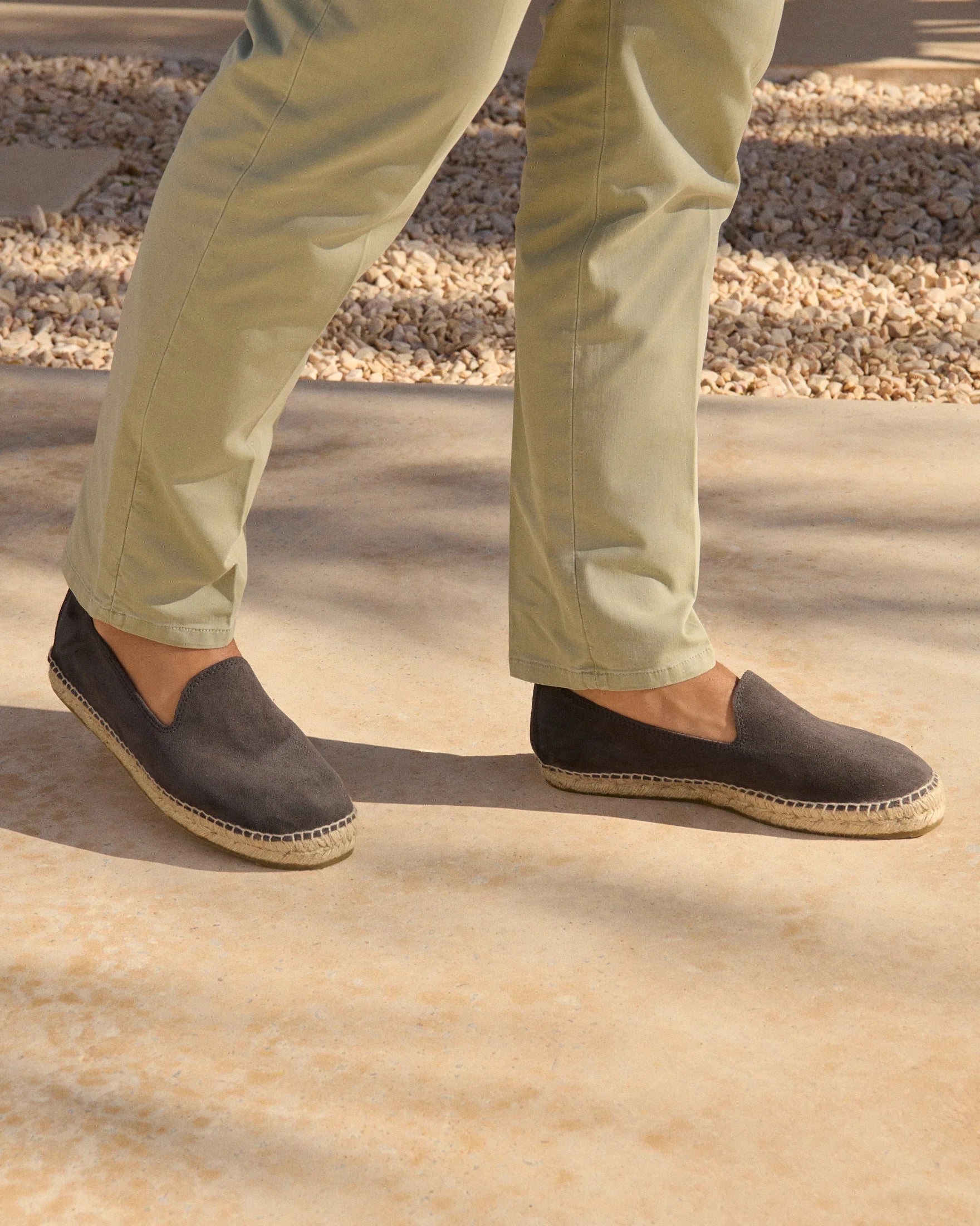 Manebì Suede Espadrillas Hamptons Carbon Grey
