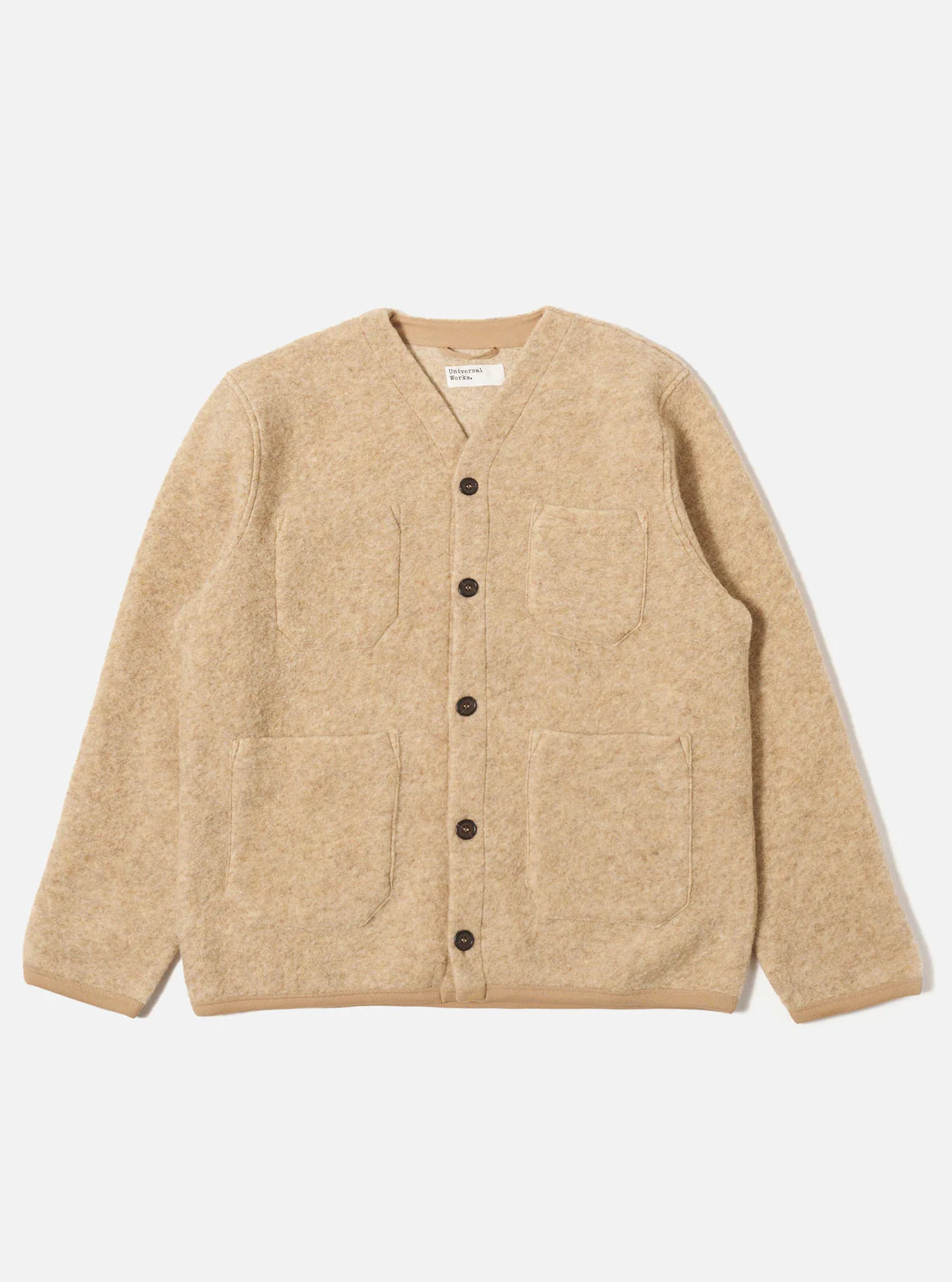 Universal Works Cardigan Wool Fleece Fawn