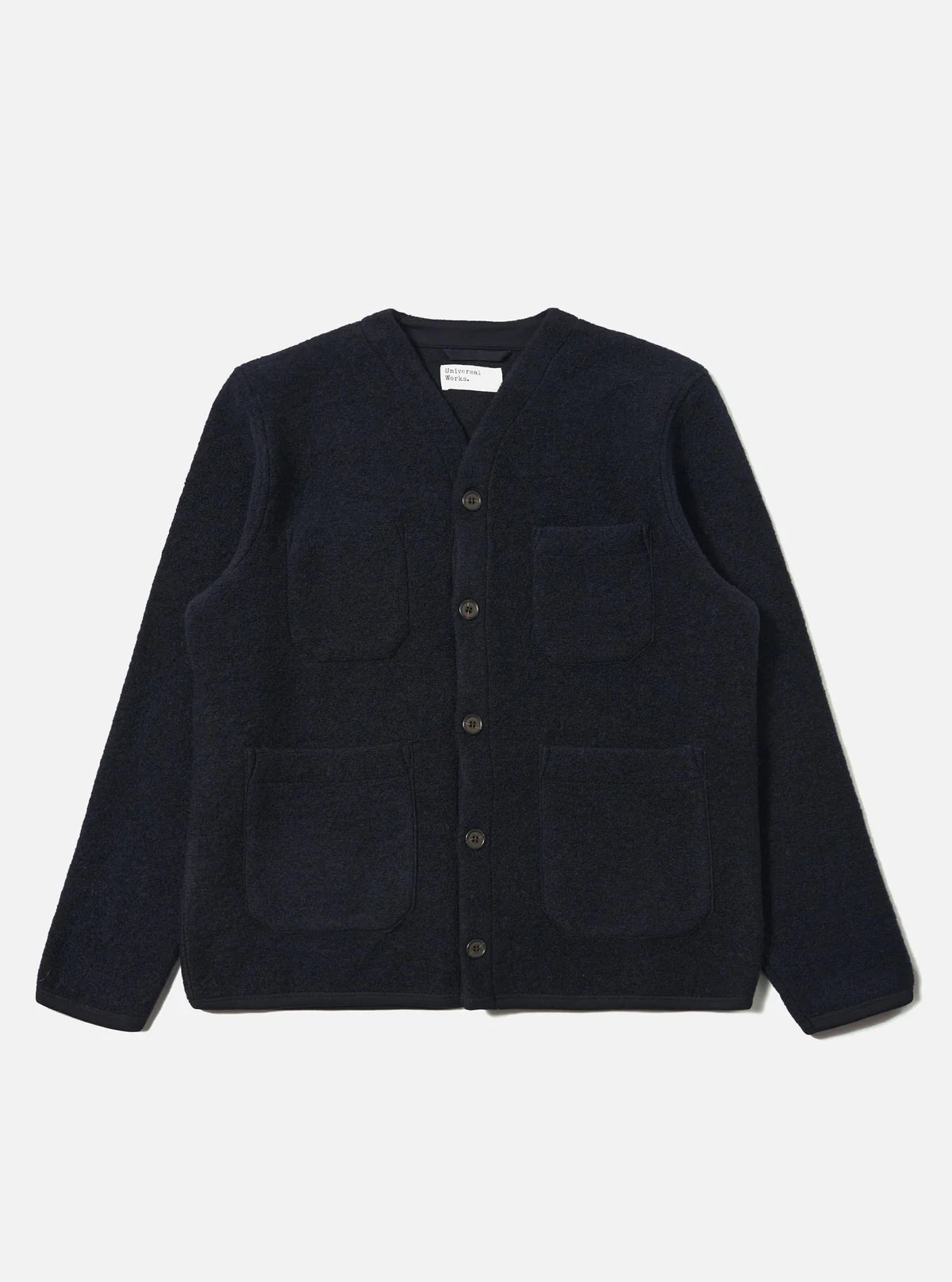 Universal Works Cardigan Wool Fleece Navy