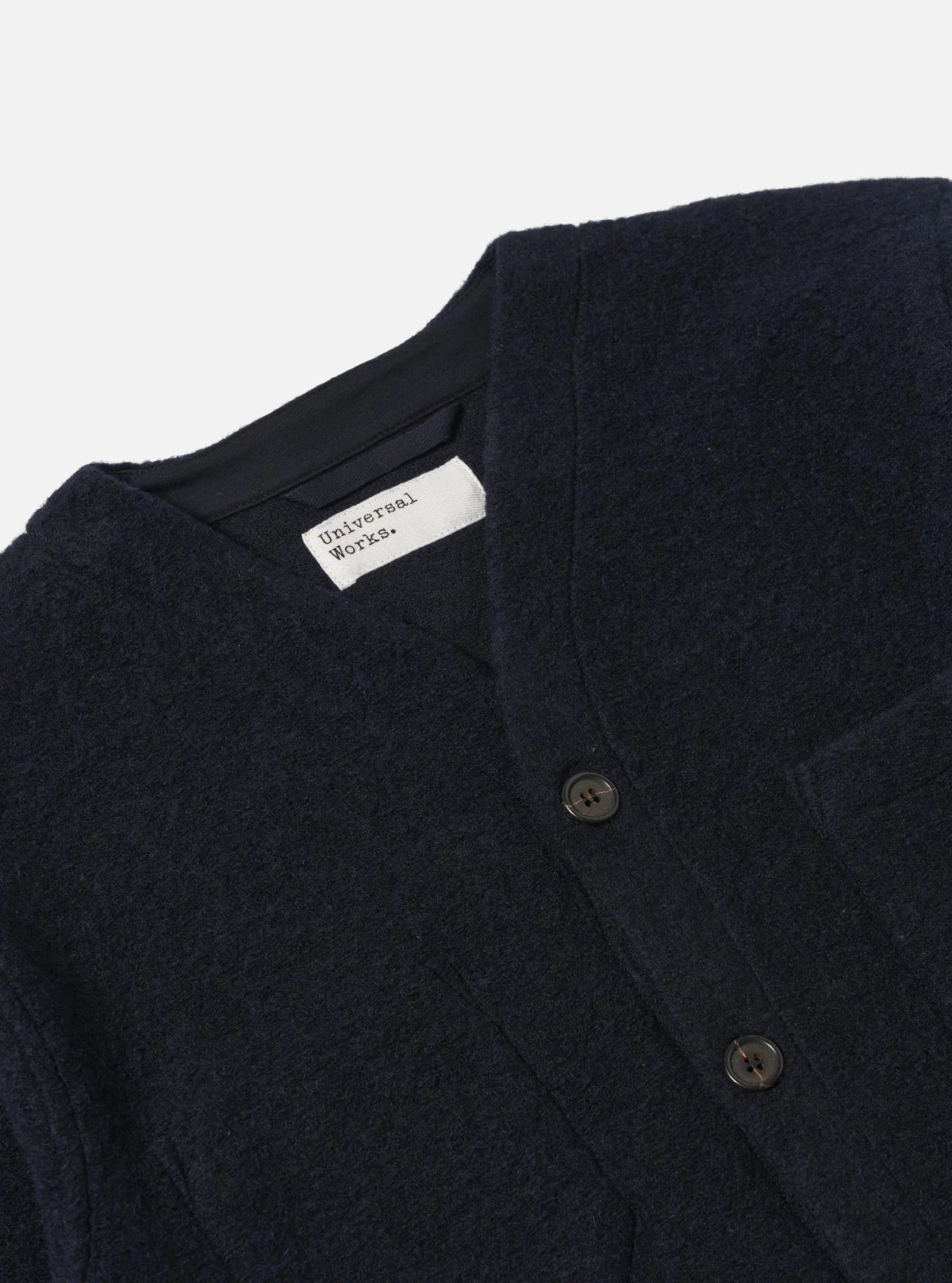 Universal Works Cardigan Wool Fleece Navy