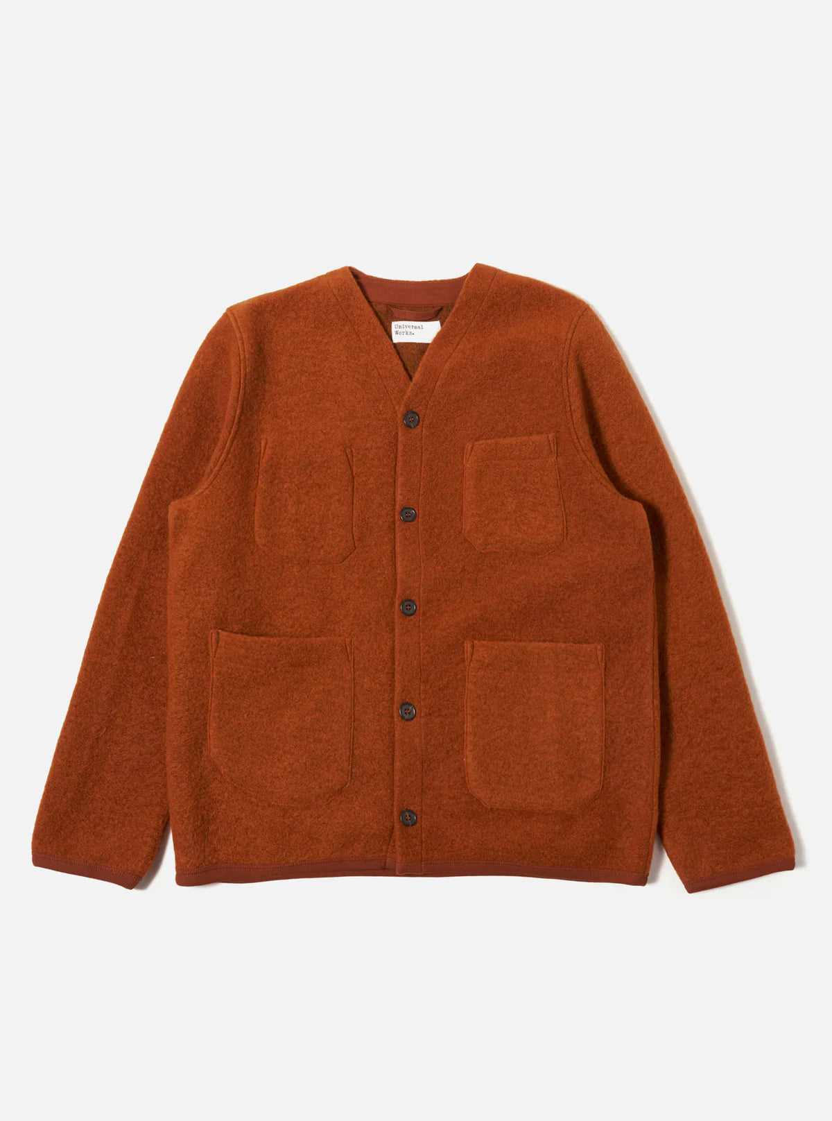 Universal Works Cardigan Wool Fleece Rust