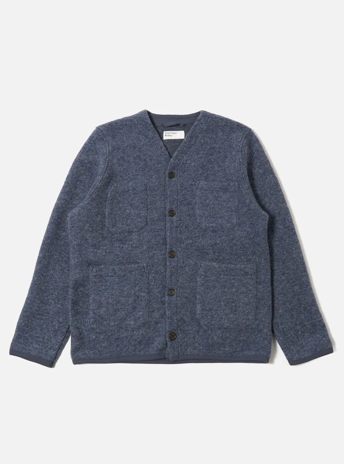 Universal Works Cardigan Wool Fleece Slate Blue