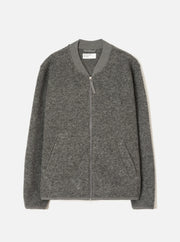 Universal Works Wool Fleece Zip Bomber Grey Marl