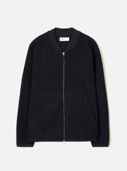 Universal Works Wool Fleece Zip Bomber Navy