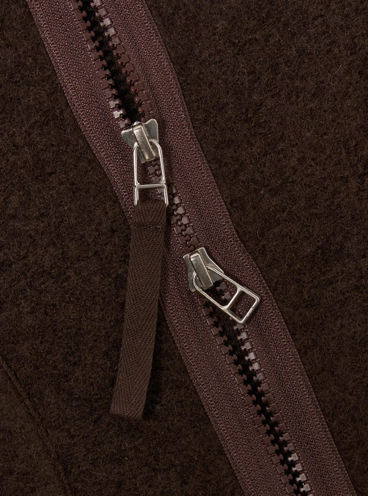 Universal Works Zip Liner Wool Fleece Jacket Brown