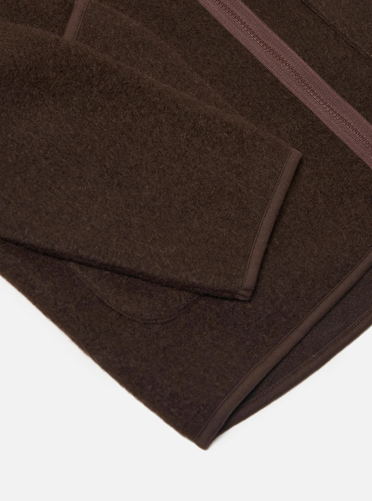 Universal Works Zip Liner Wool Fleece Jacket Brown