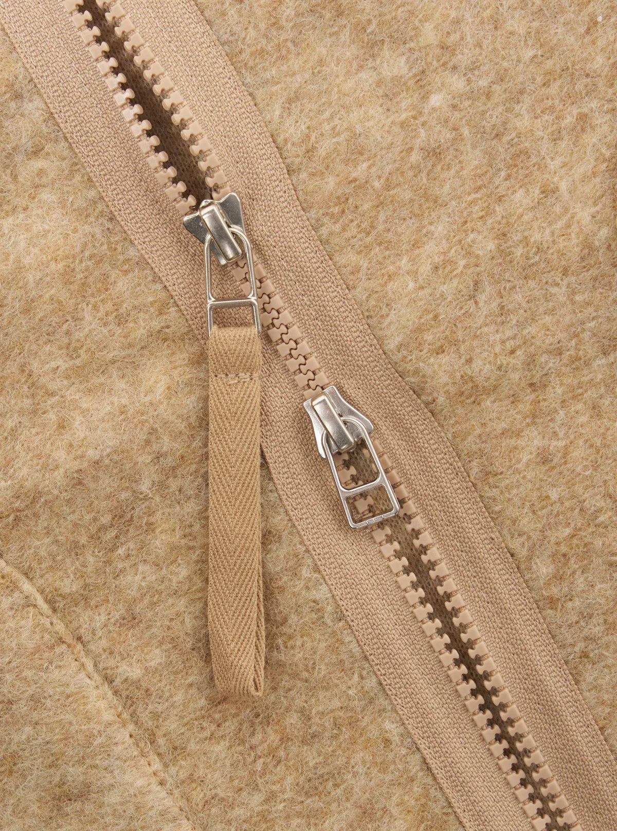 Universal Works Zip Liner Wool Fleece Jacket Fawn