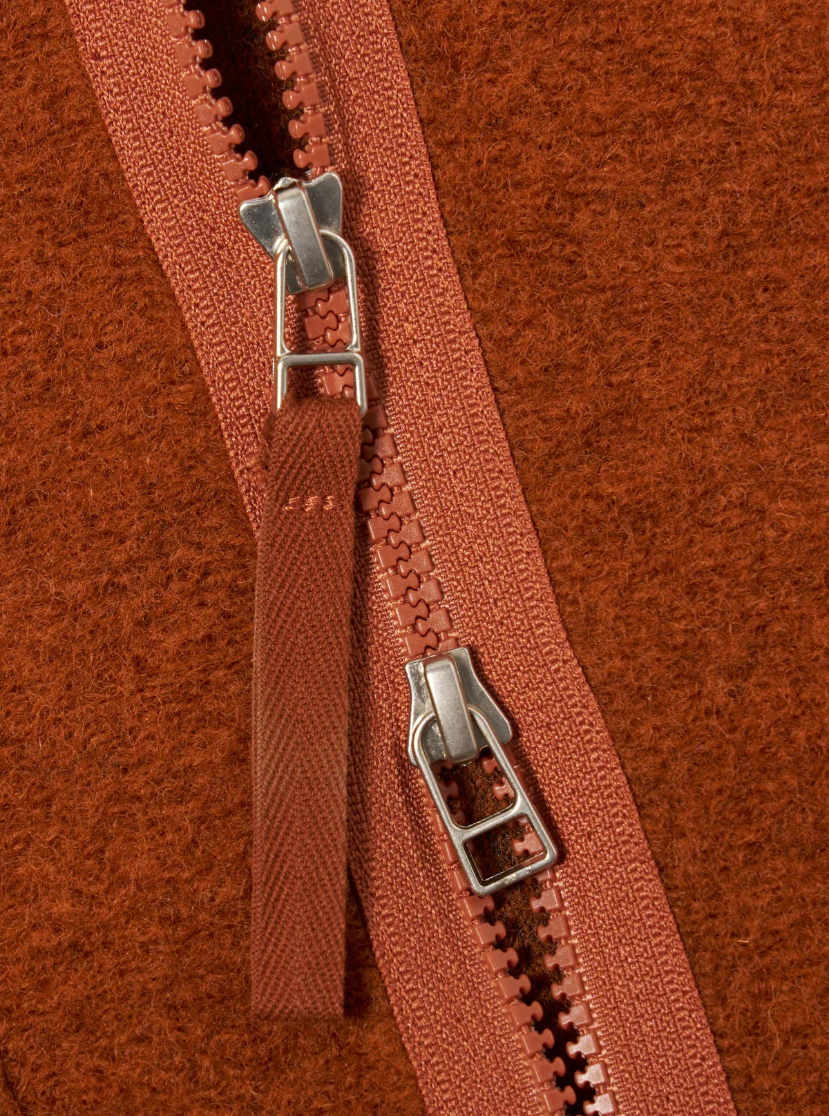 Universal Works Zip Liner Wool Fleece Jacket Rust