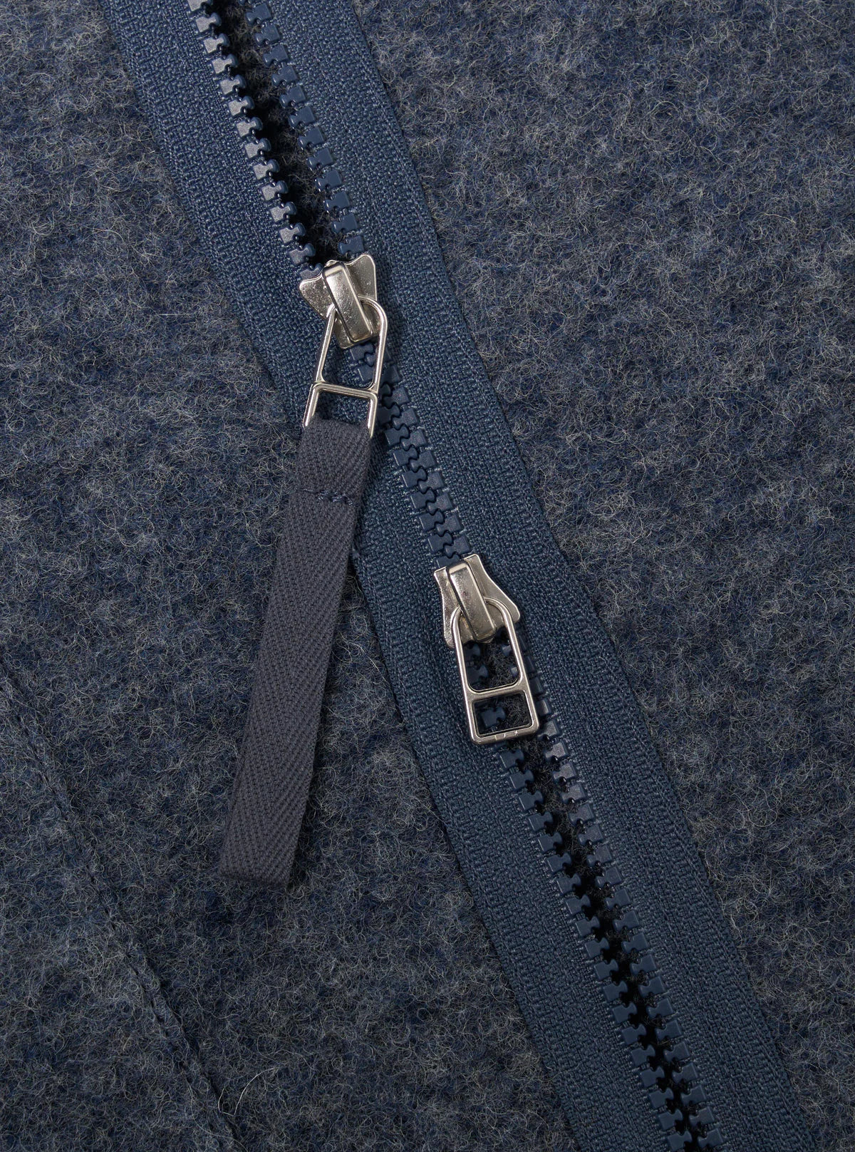 Universal Works Zip Liner Wool Fleece Jacket Slate Blue