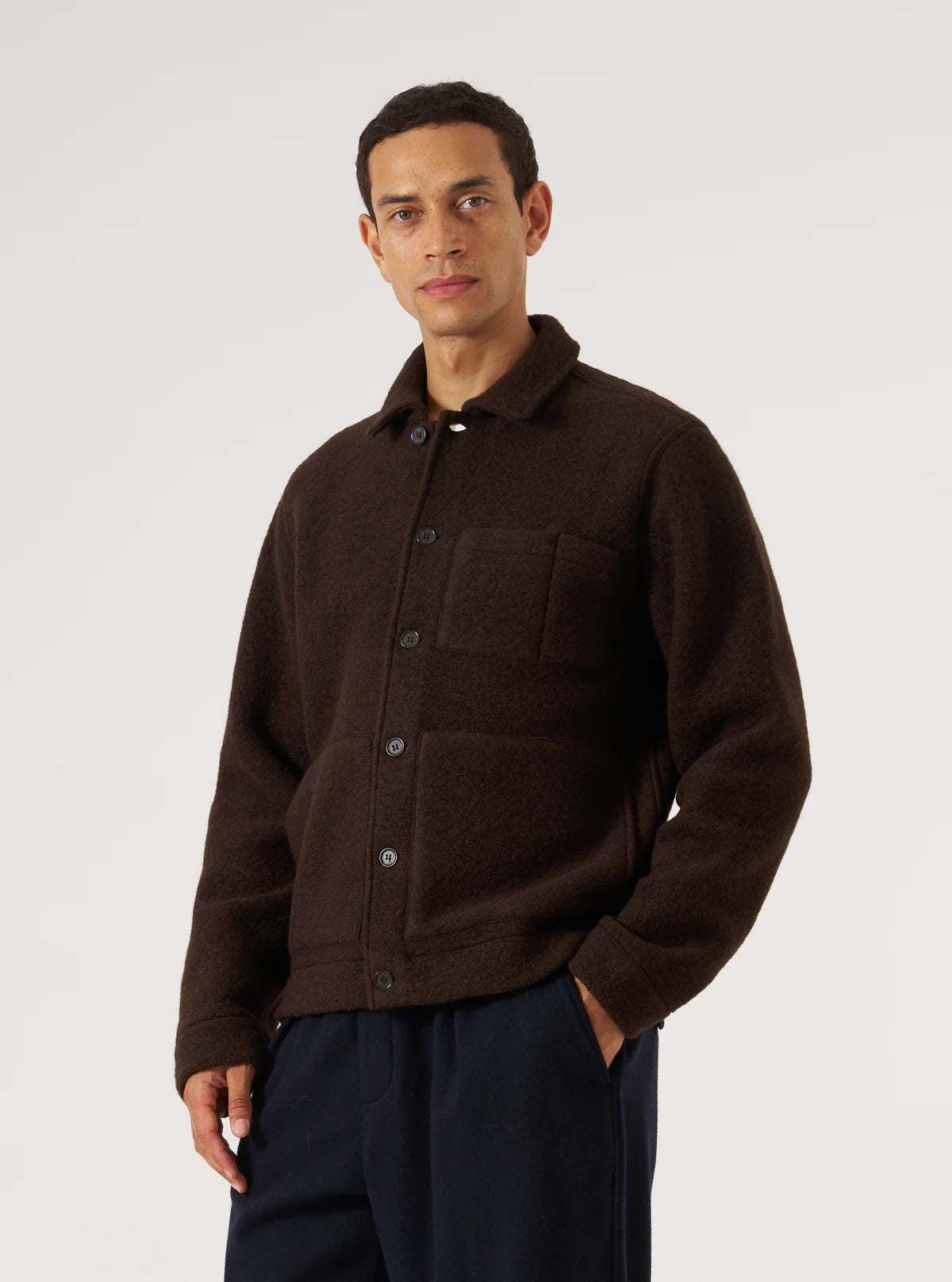 Universal Works Uniform Wool Fleece Jacket Brown