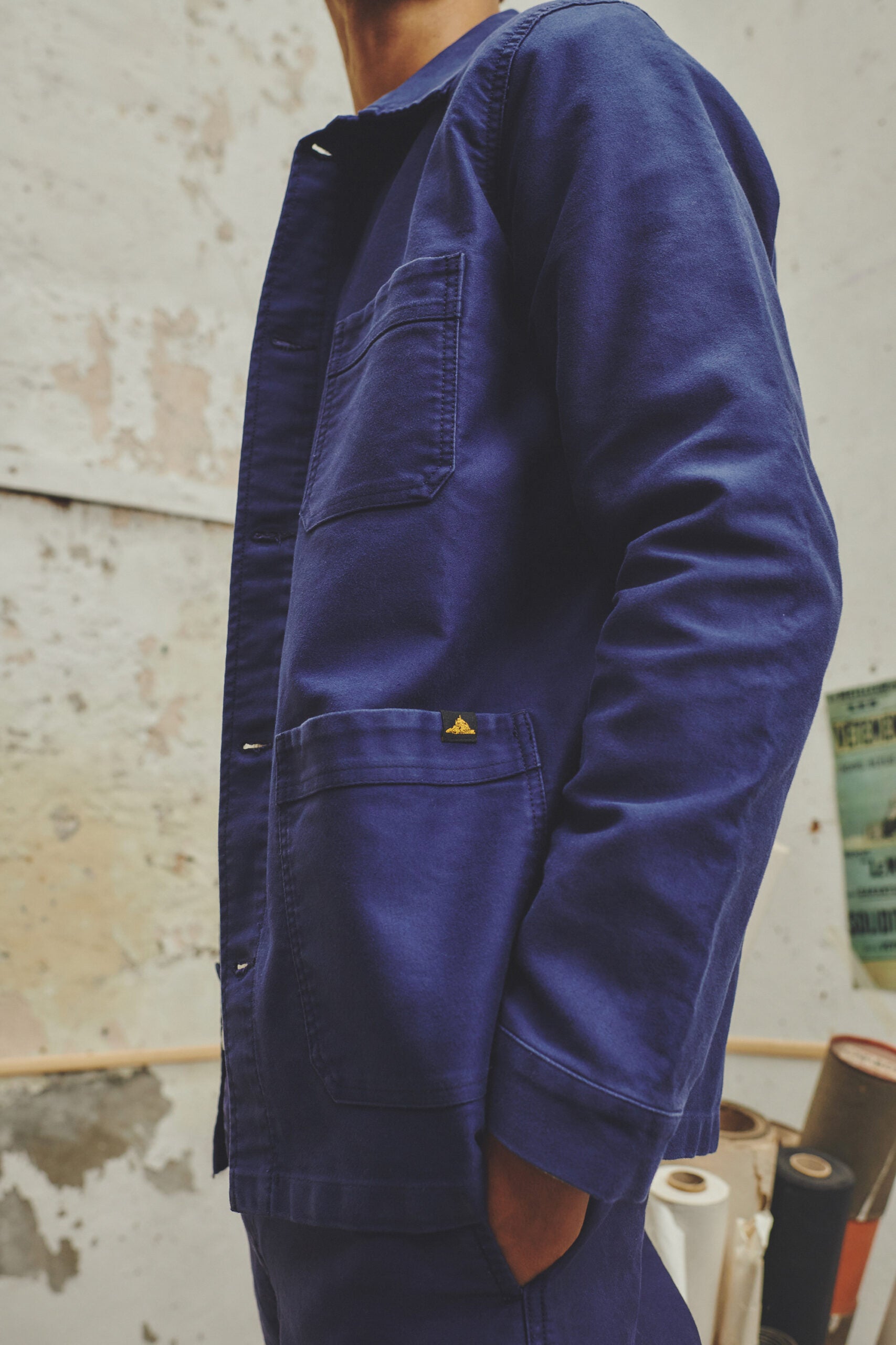 コンソメ50sLE MONT ST MICHEL / Moleskine Le Mont St. Michel Moleskine Work Jacket Blue
