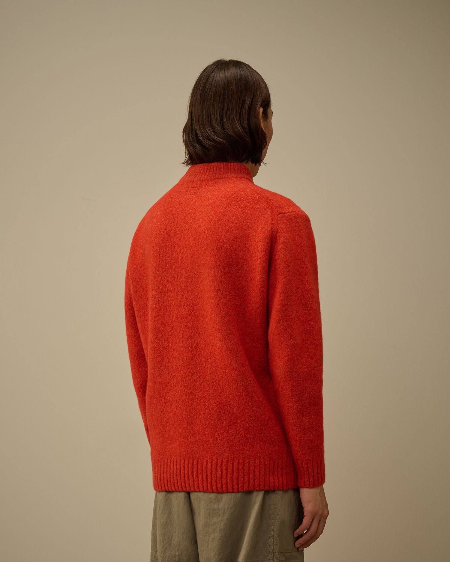 C.P. Company  Mockneck Wool Merino Sweater Russet Orange