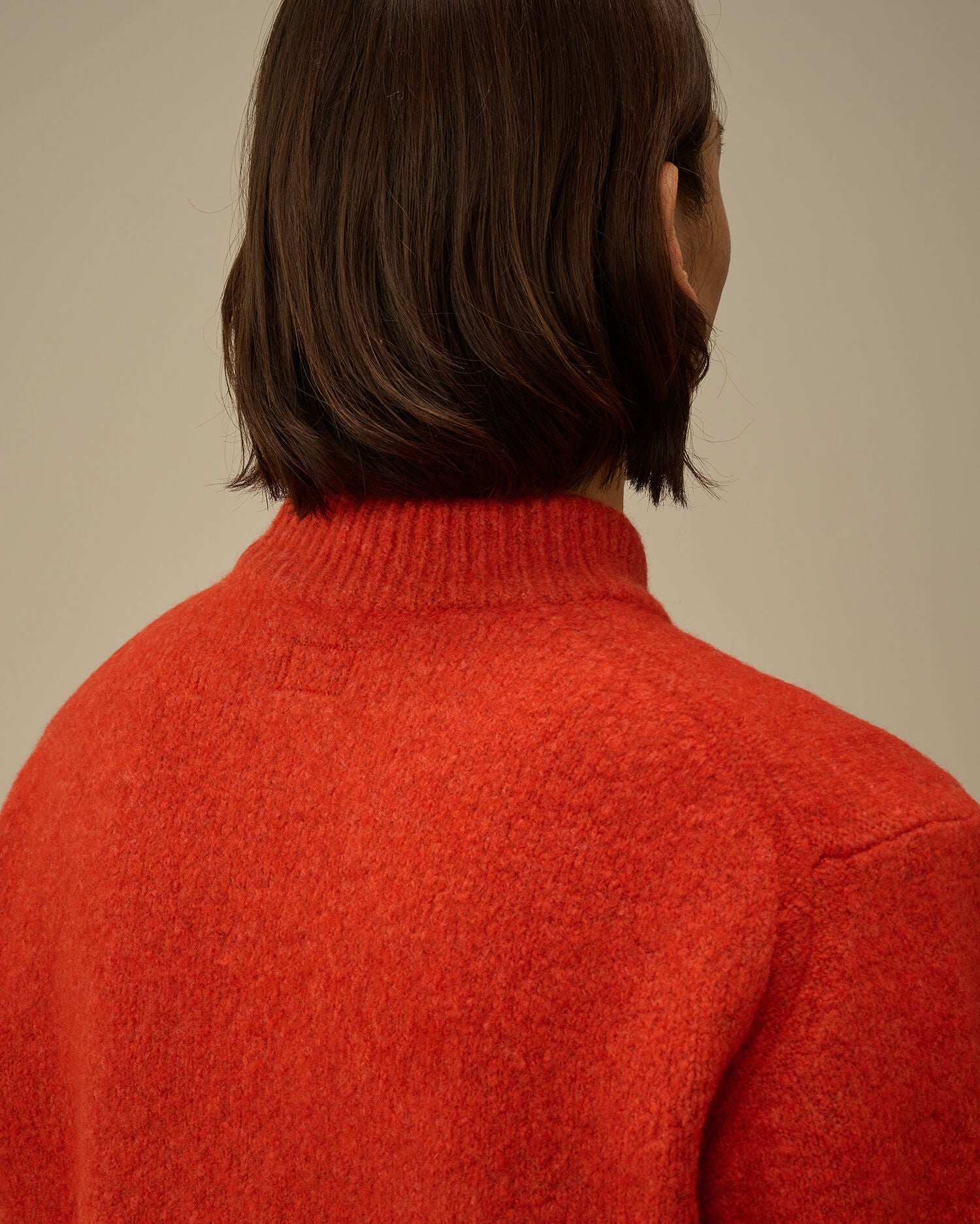 C.P. Company  Mockneck Wool Merino Sweater Russet Orange