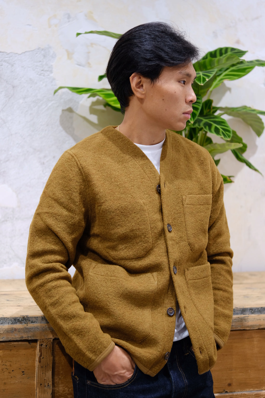 Universal Works Cardigan Mustard