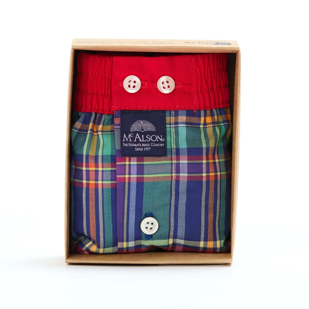 McAlson Boxer Madras Verde/Rosso