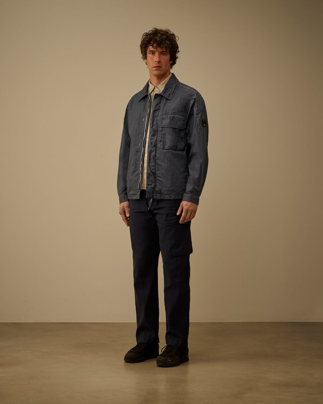 C.P. Company 50 Fili Wax Overshirt  Midnight Navy
