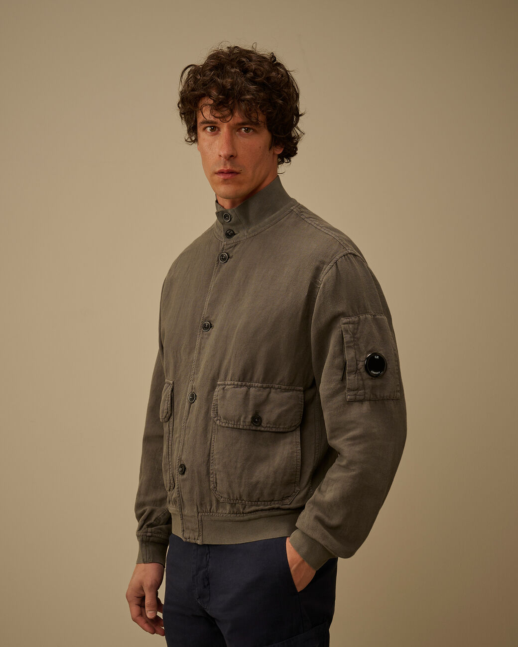 C.P. Company Medium Jacket Broken Twill Gunmetal Grey