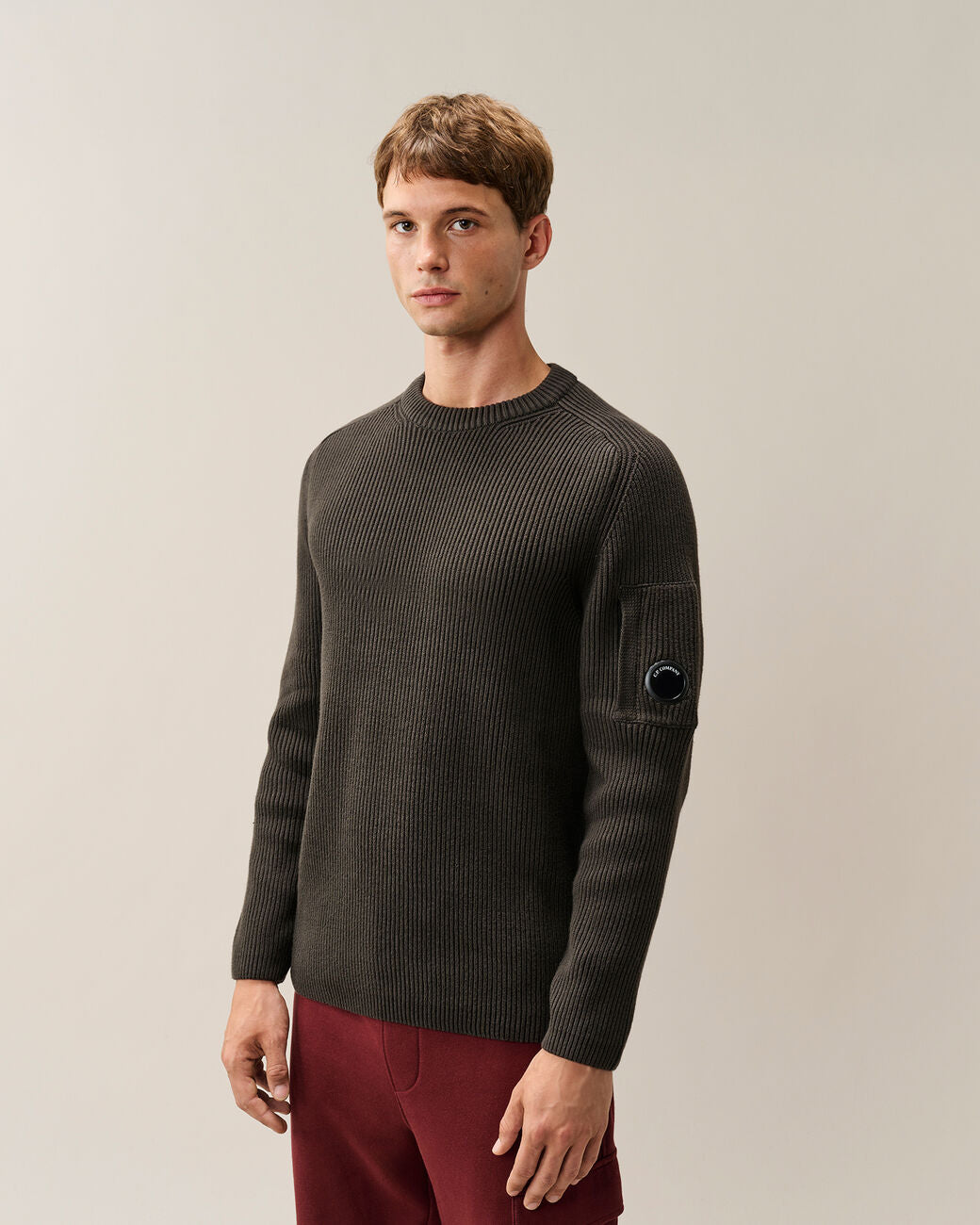 C.P. Company Full Rib Cotton Sweater Raven