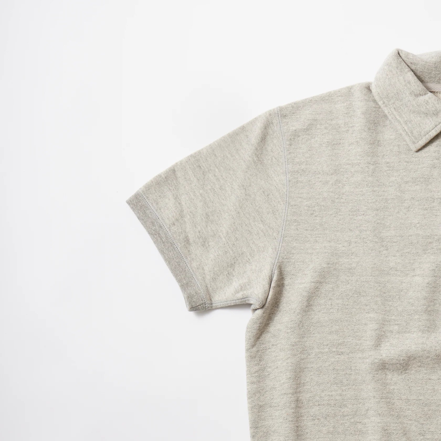Felco NYC S/S Collared Half Zip Sweat 10oz. Weight French Terry Twisted Grey