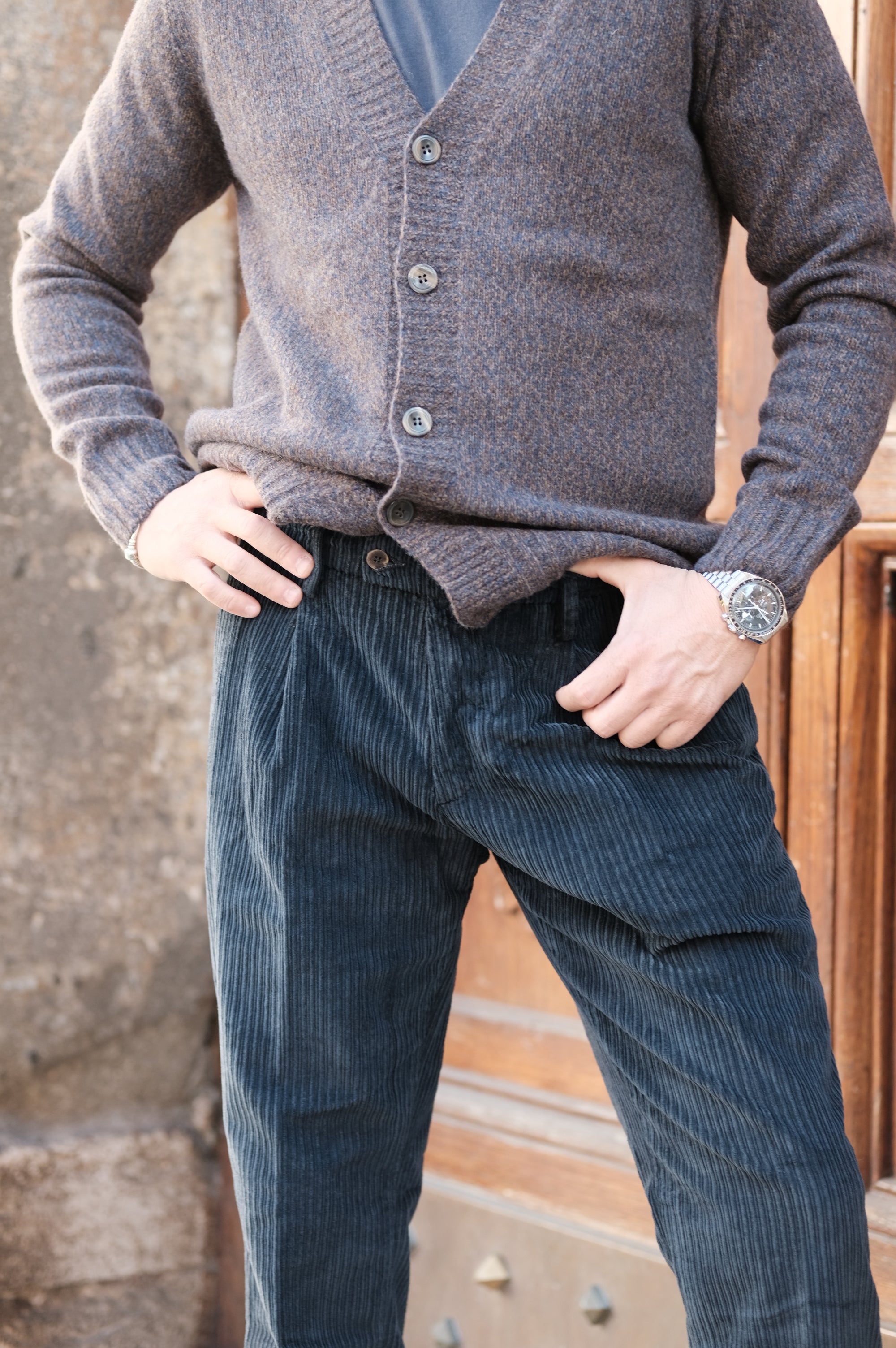 Gaffi & Co. Pantalone Dante Velluto Navy