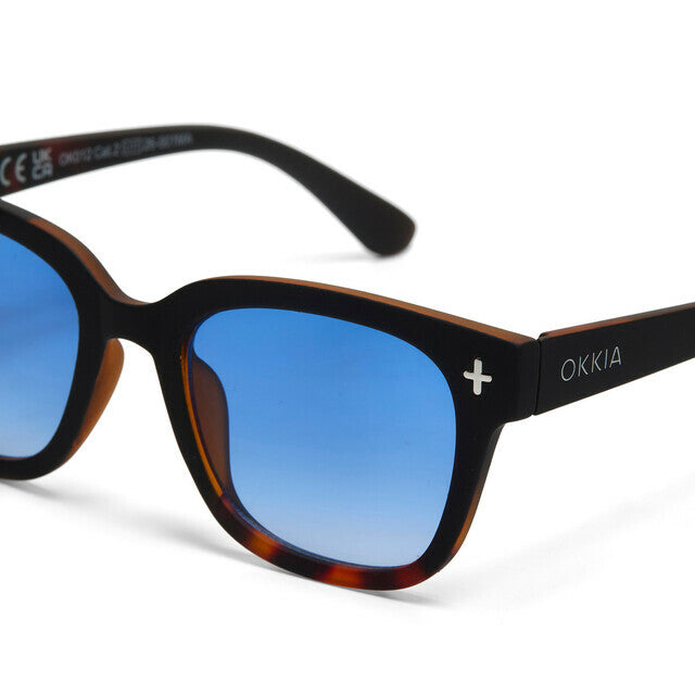 Okkia Occhiale da Sole Giovanni Soft Touch Black Havana/Gradient Blue