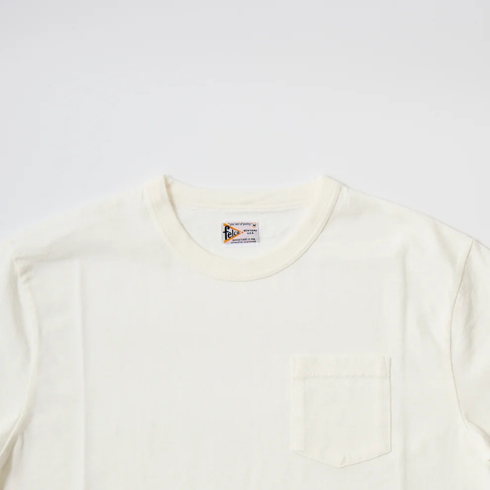 Felco NYC Binder Crew Pocket Tee 16Single Ruffy Jersey White