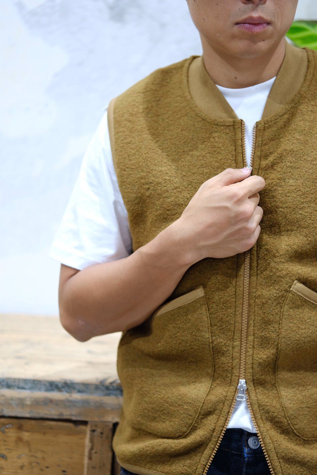 Universal Works Zip Waistcoat Mustard