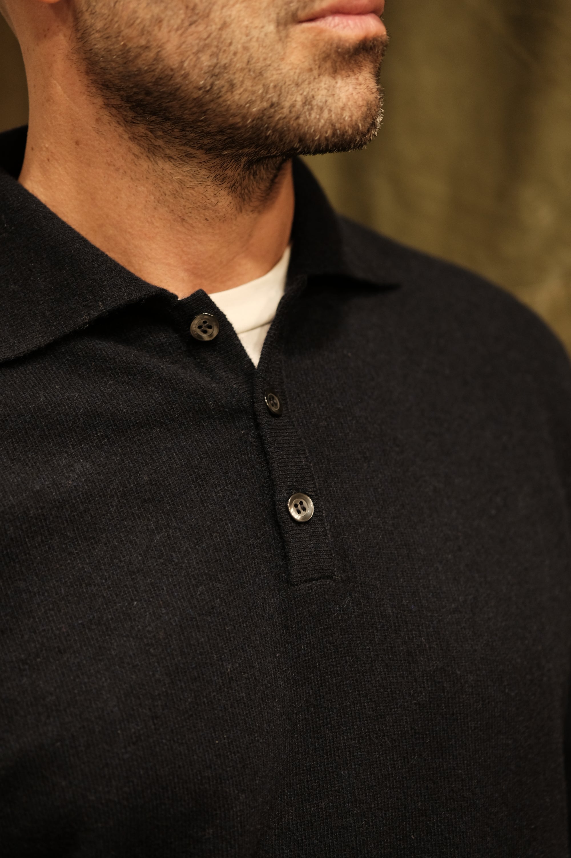 Gaffi & Co. Polo Bottoni Cashmere Navy