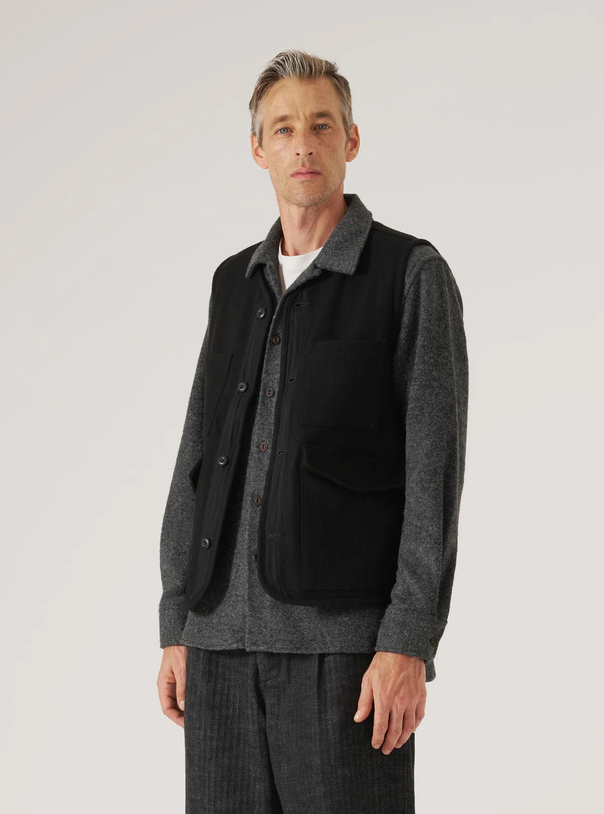 Universal Works 4 Pocket Gilet Mombray Black