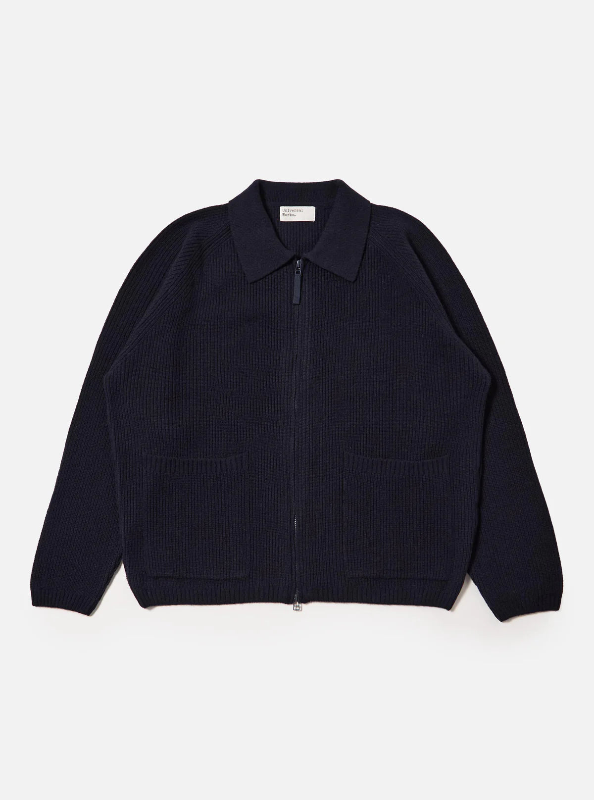 Universal Works Zip Cardigan Eco Wool Navy