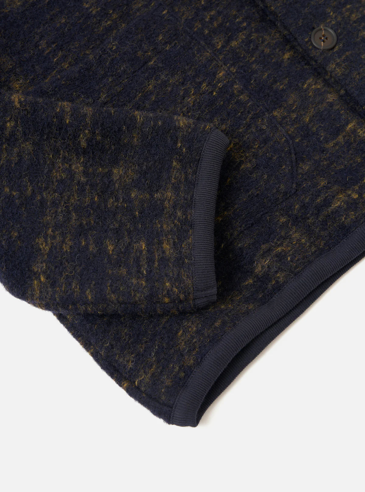Universal Works Marble Fleece Cardigan Navy