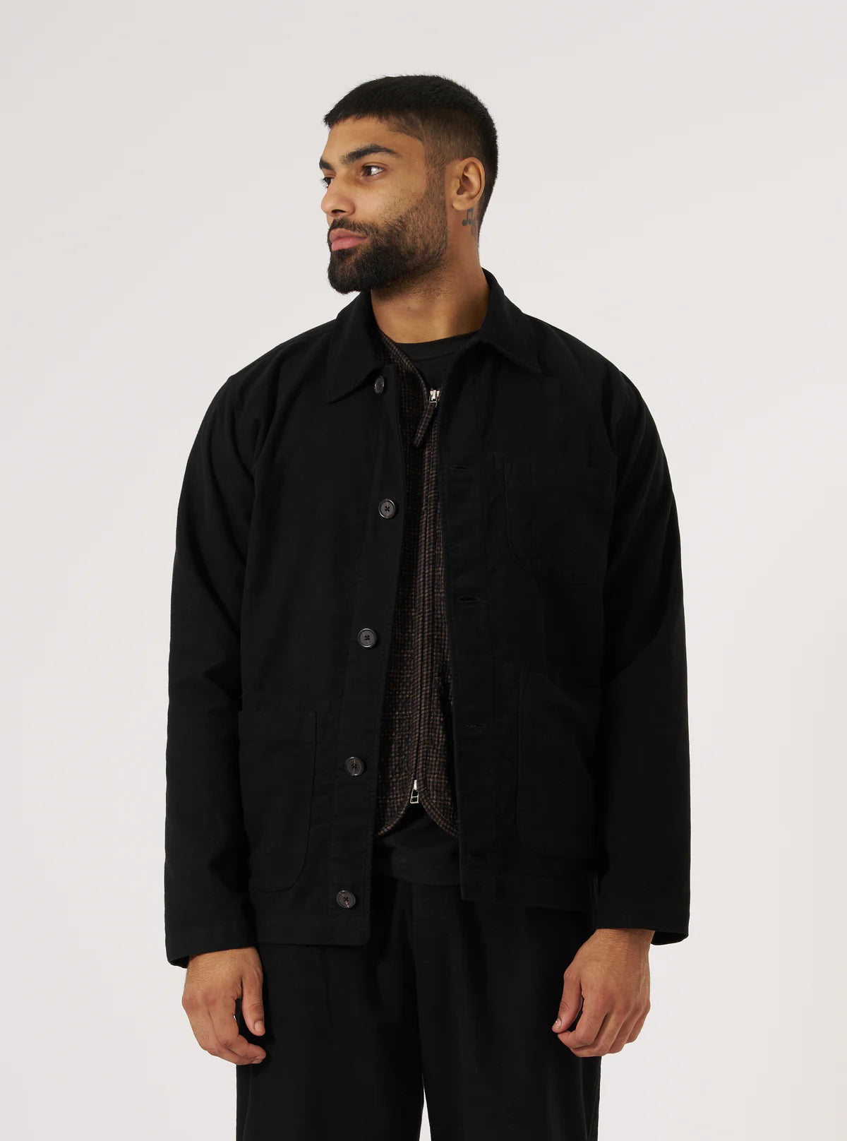Universal Works Comfort Moleskin Field Jacket Black