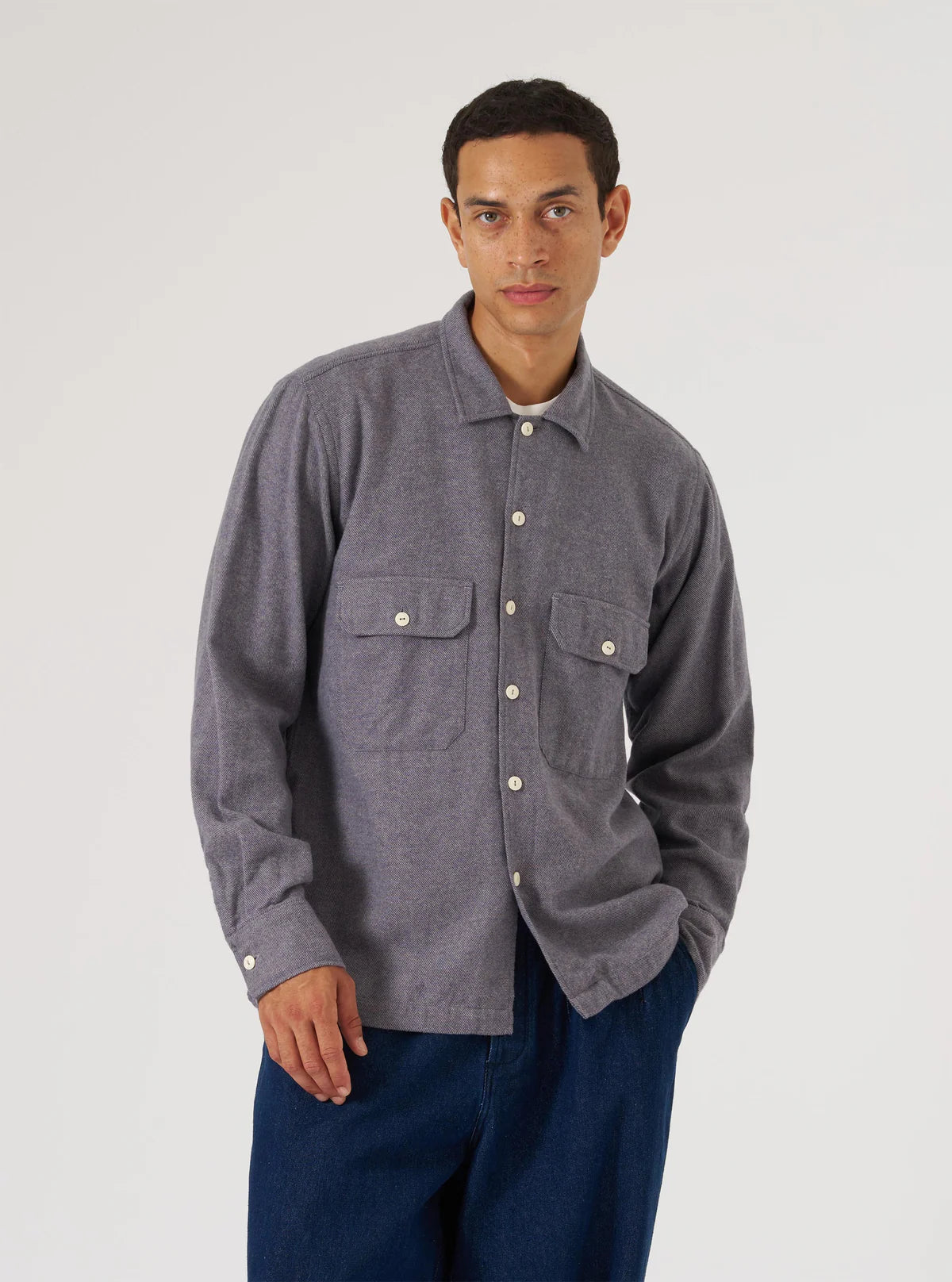 Universal Works Alaska Cotton Utility Shirt Blue