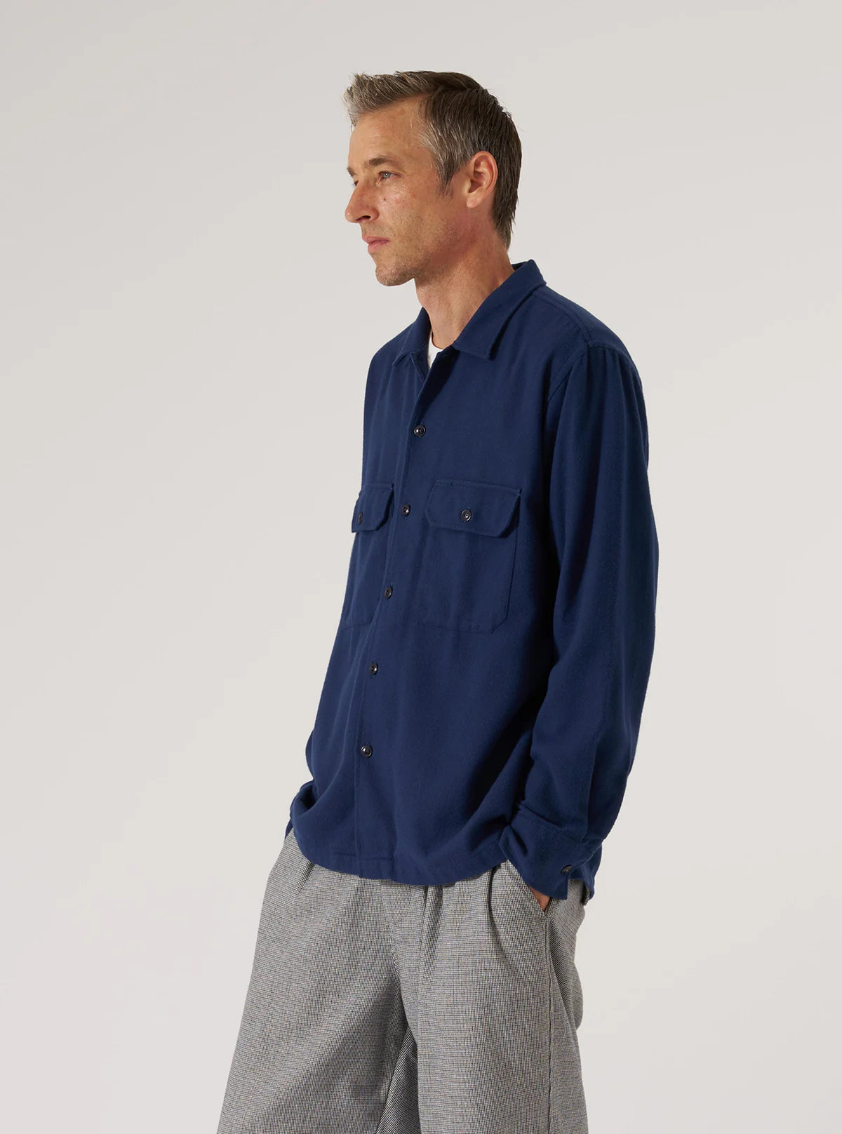 Universal Works Alaska Cotton Utility Shirt Navy